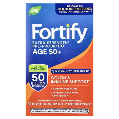 Nature's Way, Fortify®, Pre & Probiotic, Age 50+, 30 Delayed-Release Capsules