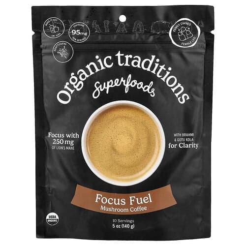 Organic Traditions, Superfoods, Focus Fuel Mushroom Coffee, 5 oz (140 g)