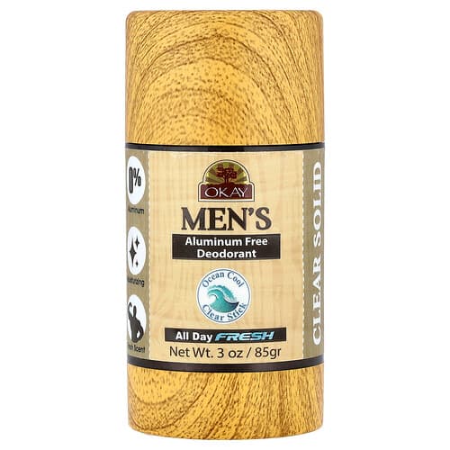 Okay Pure Naturals, Men's, Aluminum Free Deodorant, Clear Solid, Fresh, 3 oz (85 g)