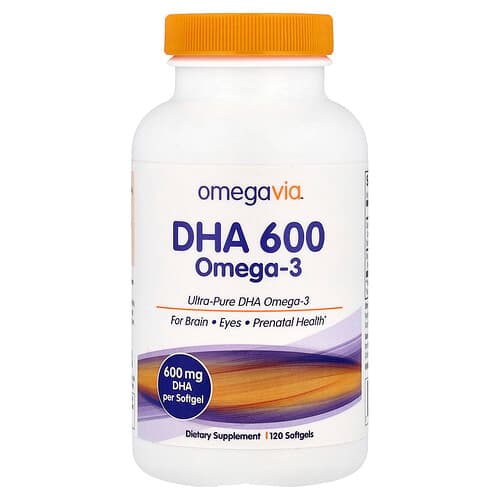 OmegaVia, DHA 600 Omega-3, 600 mg, 120 Softgels
