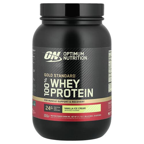 Optimum Nutrition, Gold Standard® 100% Whey Protein, Vanilla Ice Cream, 1.98 lb (899 g)