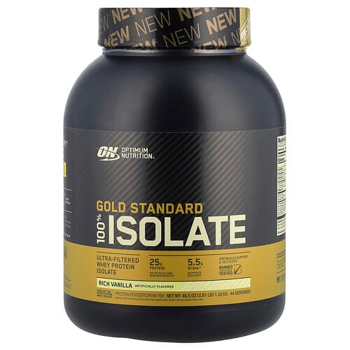 Optimum Nutrition, Gold Standard® 100% Isolate, Rich Vanilla, 46.5 oz (1.32 kg)