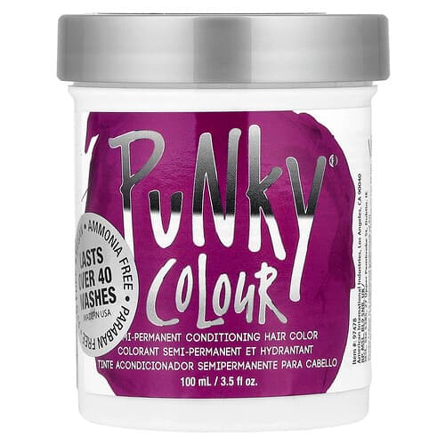Punky Colour, Semi-Permanent Conditioning Hair Color, Purple, 3.5 fl oz (100 ml)