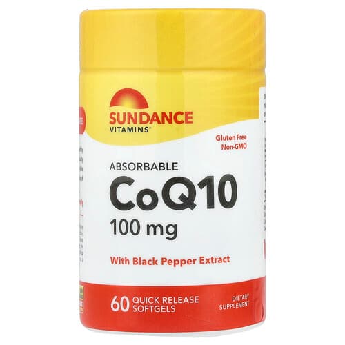 Sundance Vitamins, Absorbable CoQ10 With Black Pepper Extract, 60 Quick Release Softgels