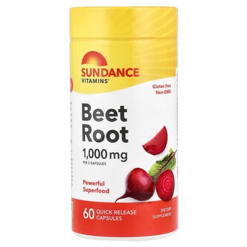 Sundance Vitamins, Beet Root, 60 Quick Release Capsules (500 mg per Capsule)