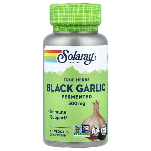 Solaray, True Herbs, Black Garlic, Fermented, 500 mg, 50 VegCaps