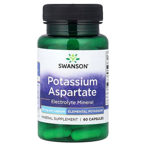 Swanson Vitamins, Potassium Aspartate, 99 mg, 60 Capsules