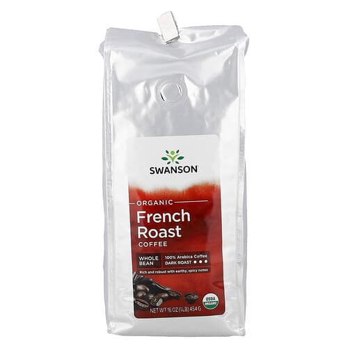 Swanson Vitamins, Organic French Roast Coffee, Whole Bean, Dark Roast, 16 oz (454 g)