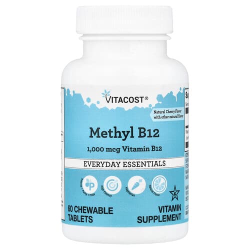 Vitacost, Methyl B12, Natural Cherry, 1,000 mcg, 60 Chewable Tablets