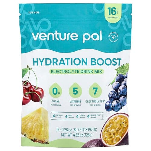 Venture Pal, Hydration Boost, Electrolyte Drink Mix, Variety Pack, 16 Stick Packs, 0.28 oz (8 g) Each