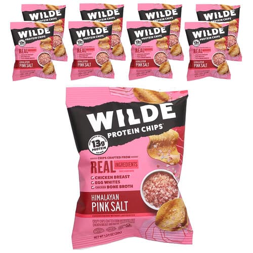 Wilde Brands, Protein Chips®, Himalayan Pink Salt, 8 Bags, 1.34 oz (38 g) Each