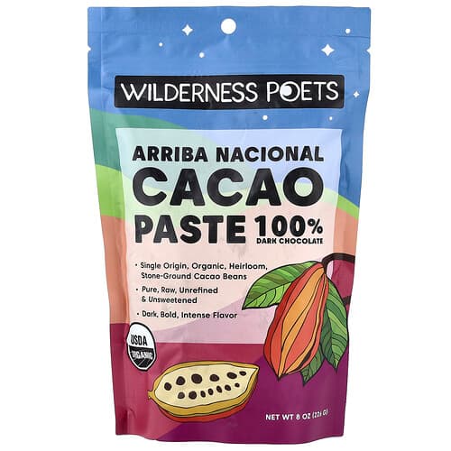 Wilderness Poets, Organic Arriba Nacional Cacao Paste, Dark Chocolate, 8 oz (226 g)